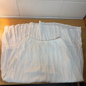 Cream Tiered Maxi Skirt